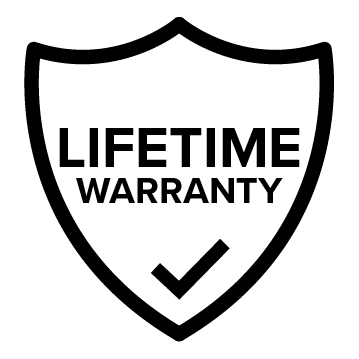 Lifetime smile warranty shield icon